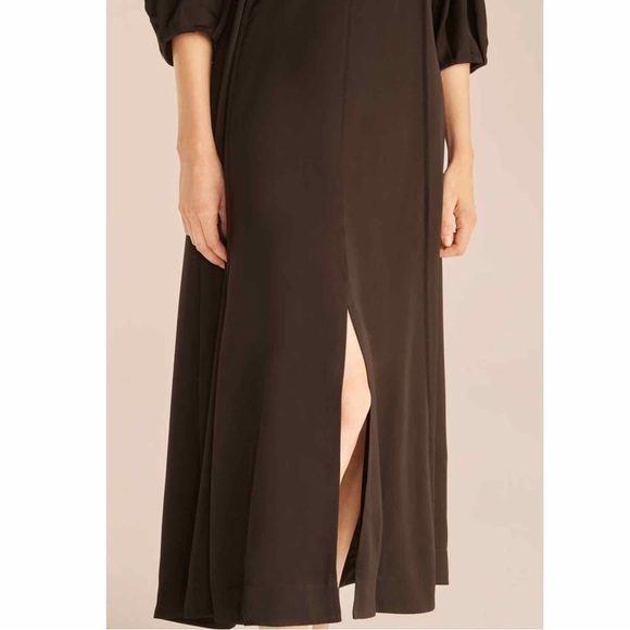 Rebecca Taylor Open Back Black Midi Dress Size Small Minimalist - Picture 15 of 15